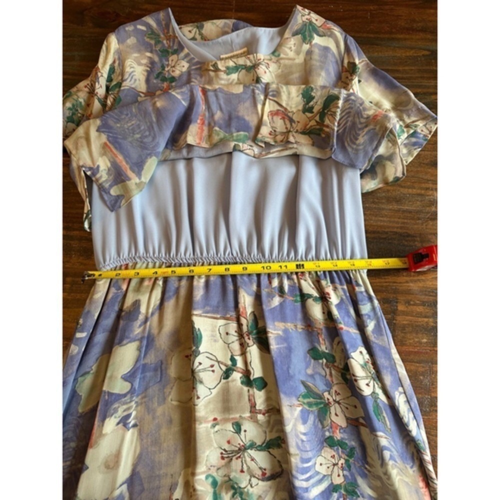VINTAGE Coldwater Creek Dress Floral Blue Woman Size 14 Cottagecore GrandmaCore - Picture 8 of 14
